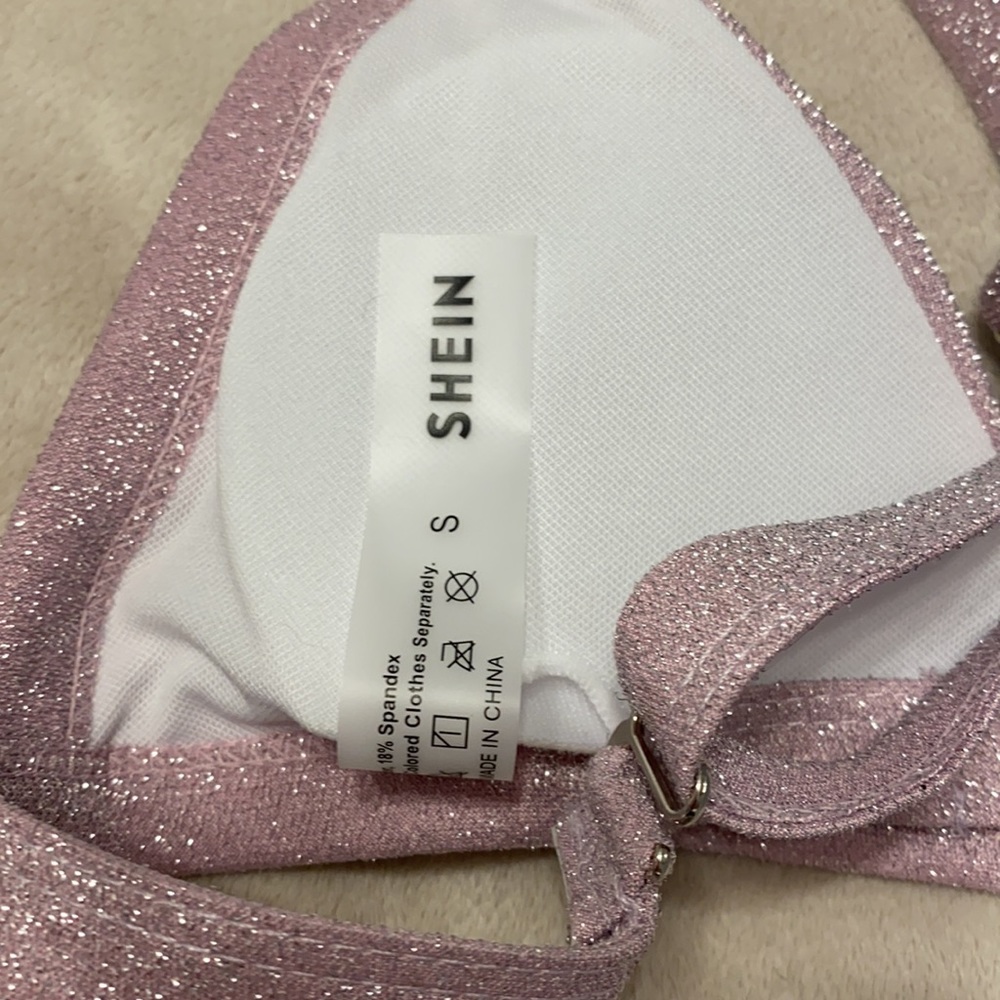 Shein Pink Glitter Bikini Set - Picture 3 of 5